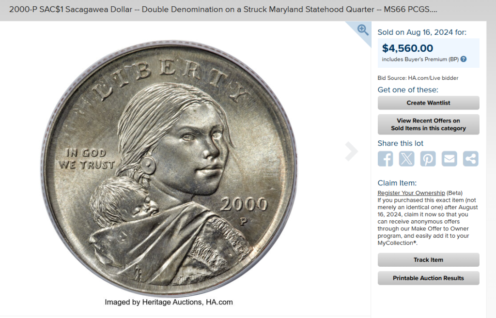 Sacagwea Dollar sale August 16 2024