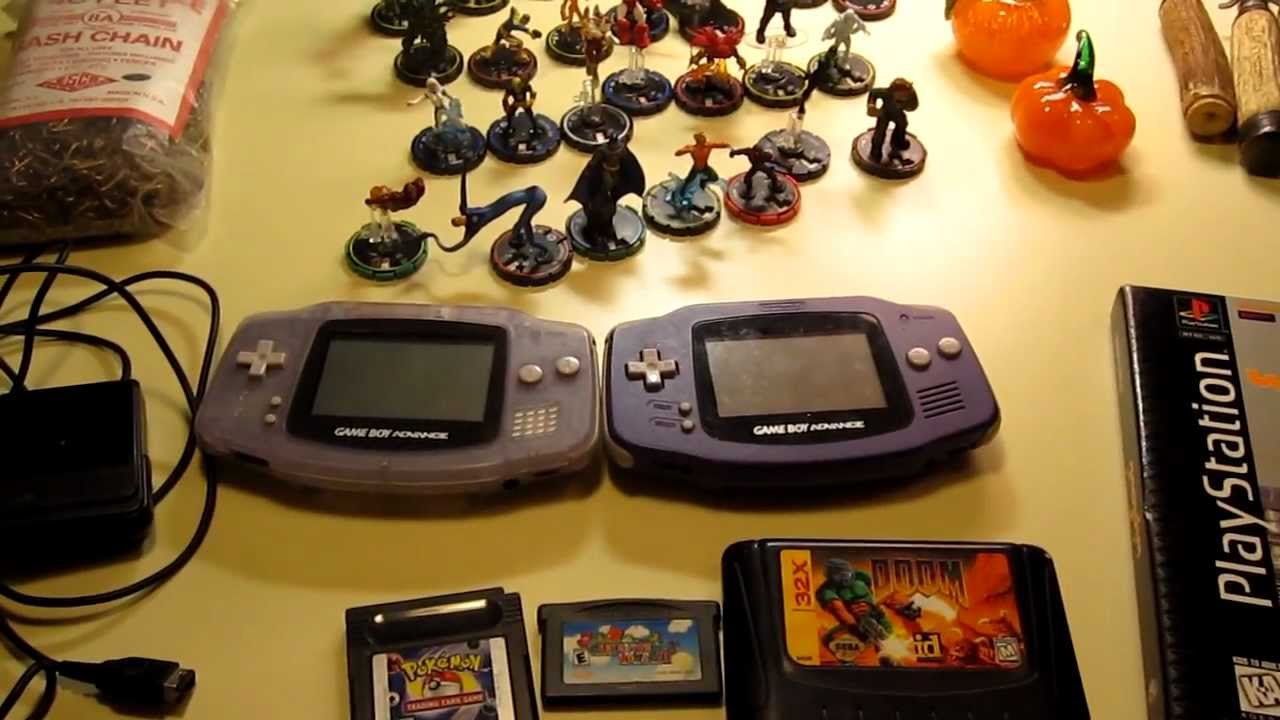 Game Boy Advance systems with games and collectibles